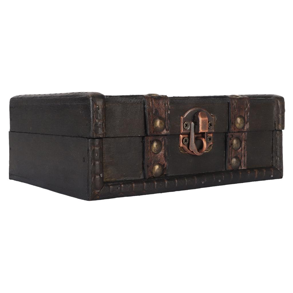 Wooden Trinket Box Vintage Decorative Storage Box Jewelry Wooden Chest for Bracelets Earrings Pendants for Home Bedroom Decor