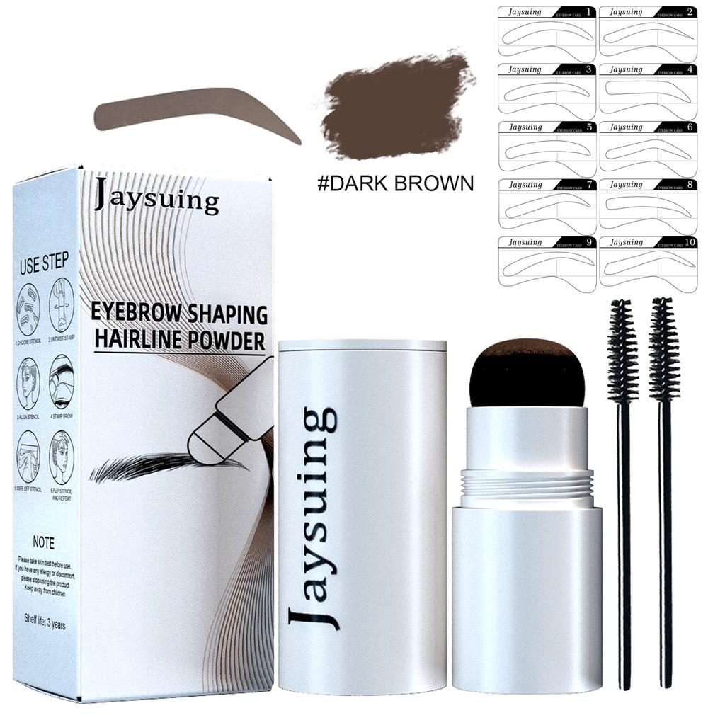 Jaysuing Eyebrow Stamp Set - Portable Eyebrow Powder for Hairline and Eyebrow Shading