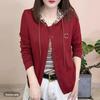 Autumn 2025 Stylish Striped Slimming Hoodie for Mother