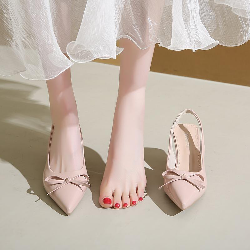 2026 women's summer new sexy pointed designer high heels outdoor leisure comfortable shallow slip-on ladies sandals large size