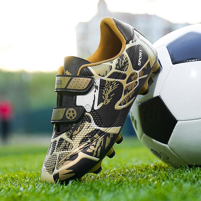 

Детские футбольные бутсы для молодежи, однотонные футбольные бутсы с двойной волшебной клюшкой, тренировочные футбольные бутсы для мальчиков 34