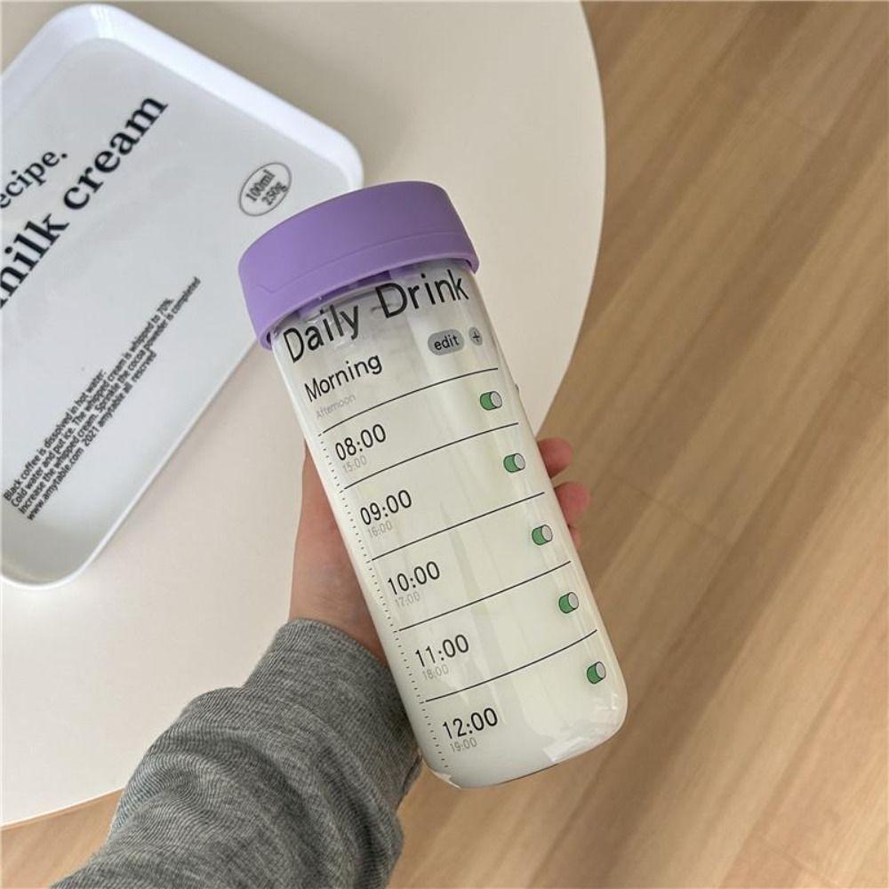 Alarm Clock Alarm Clock Straw Cup Large Capacity Outdoor Glass Straw Cup  Primary School Students