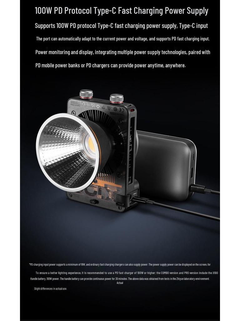 ZHIYUN X100 Portable 100W COB Fill Light for Photography & Livestreaming