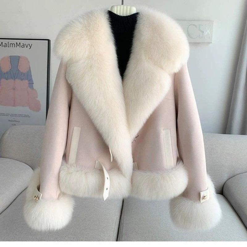 Imitation fox fur jacket women`s short