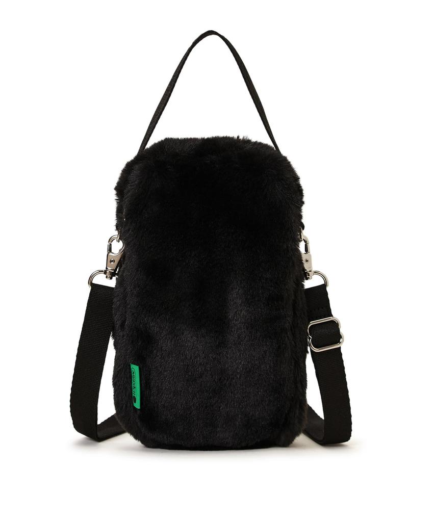 LeSportsac Official FUR MINI PHONE CROSSBODY Shoulder Bag3028 Women's Black Fluffy Fur