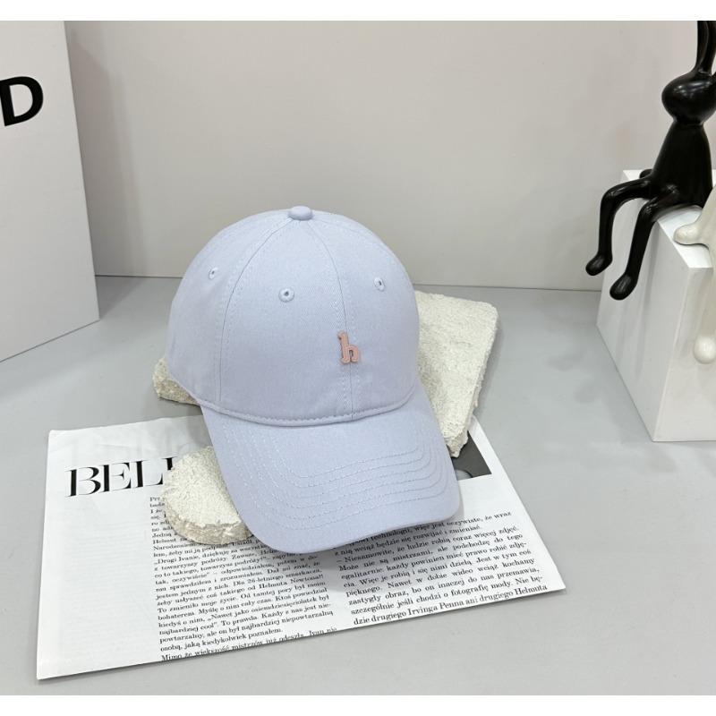 Baseball cap, hand-sewn hardware h letter soft top cotton cloth, thin sunshade, sunscreen cap, women's model