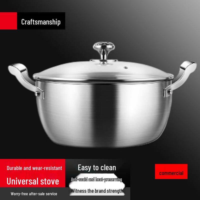 SuLe 28cm 316 Stainless Steel Non-Stick Wok with Double Handles