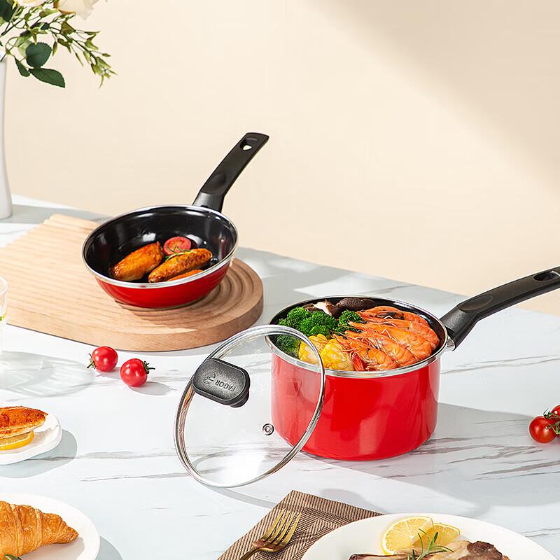 Fagor Red Classic 2-Piece Enamel Pot Set
