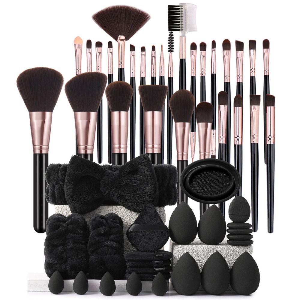 39Pcs Powder Puff Makeup Brushes Set Beauty Tool Blending Brushes Cosmetic Tool Kit Portable Foundation Brush Makeup Tool Set