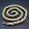 European & American Hip Hop Byzantine Chain Necklace - Stainless Steel, Men's Steel Color, Titanium Steel Emperor Design
