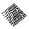 8 Pcs 14" Hex Shank T8T40 50mm Long Steel Magnetic Security Star Screwdriver Bits Set