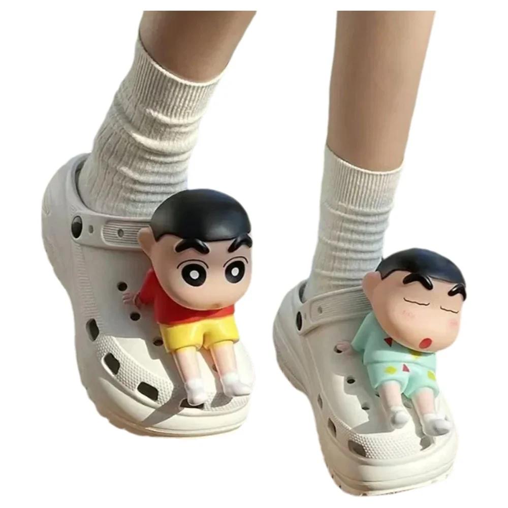 Cartoon Anime Crayon Shin-chan Figures Shoe Charms 3D Doll for Croc Clogs Sandals Shin-chan Footwear Decoration Gifts