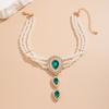 Imitation Pearl Beads Crystal Choker Necklace for Women Collar Wedding Jewelry Accessories