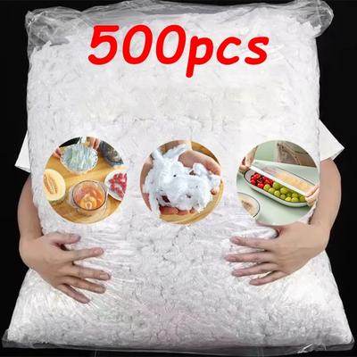 Einweg-Lebensmittelabdeckung, Plastikfolie, elastische Lebensmitteldeckel für Obstschalen, Tassen, Kappen, Aufbewahrung, Küche, Frischhaltebeutel, 200 Stück