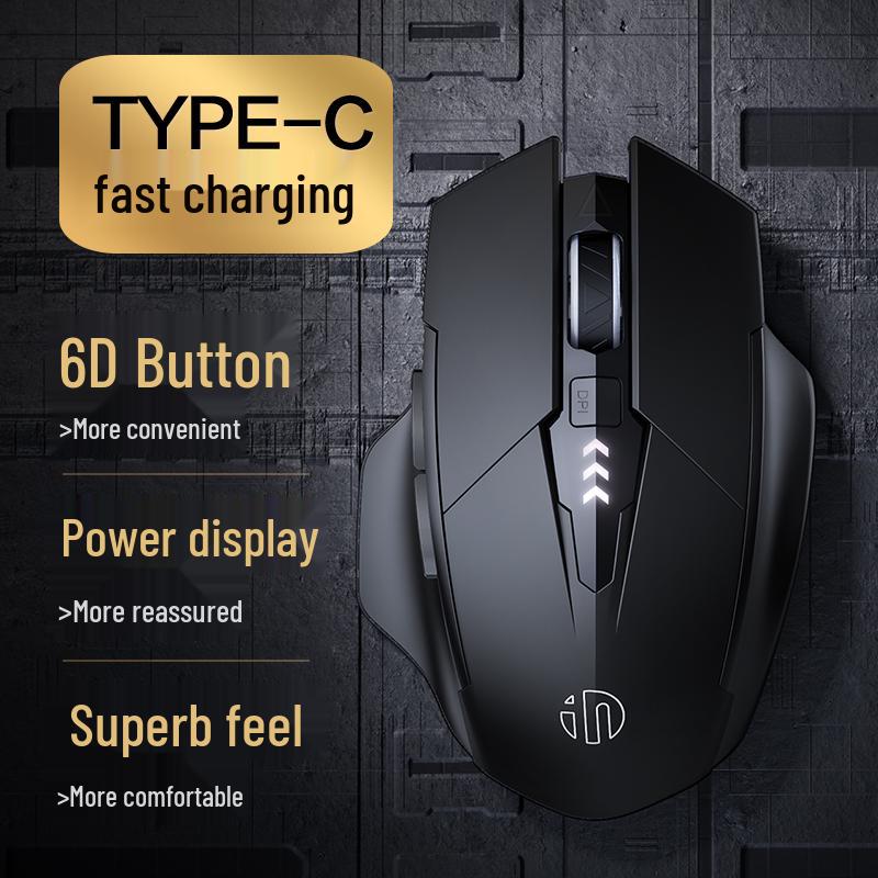 Inphic PM6 Silent Three-Mode Wireless/Bluetooth Charging Mouse for Office, Gaming and Laptops/Desktop