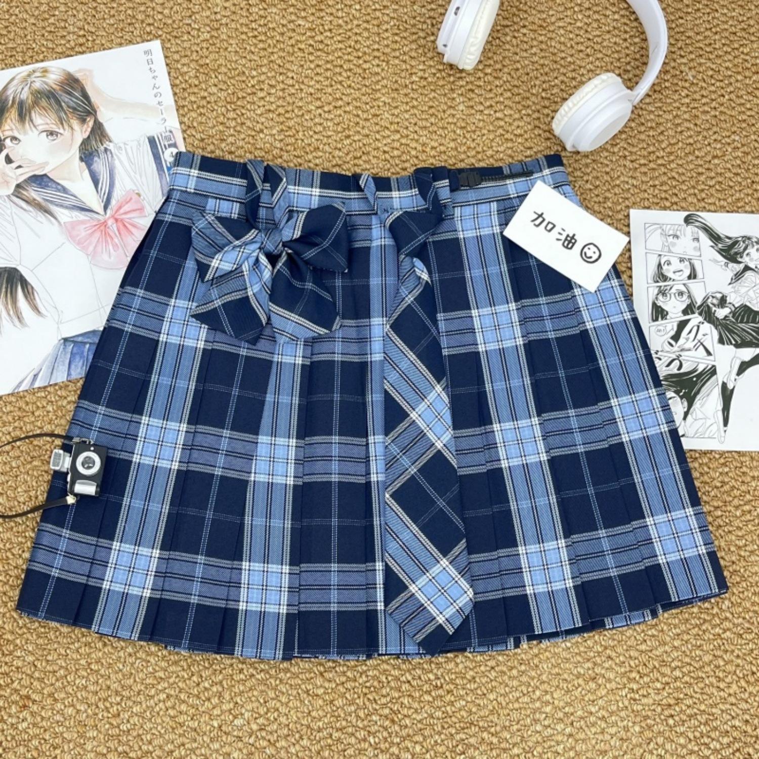 

Юбка миди в клетку с высокой талией в японском стиле JK - Академический стиль XL