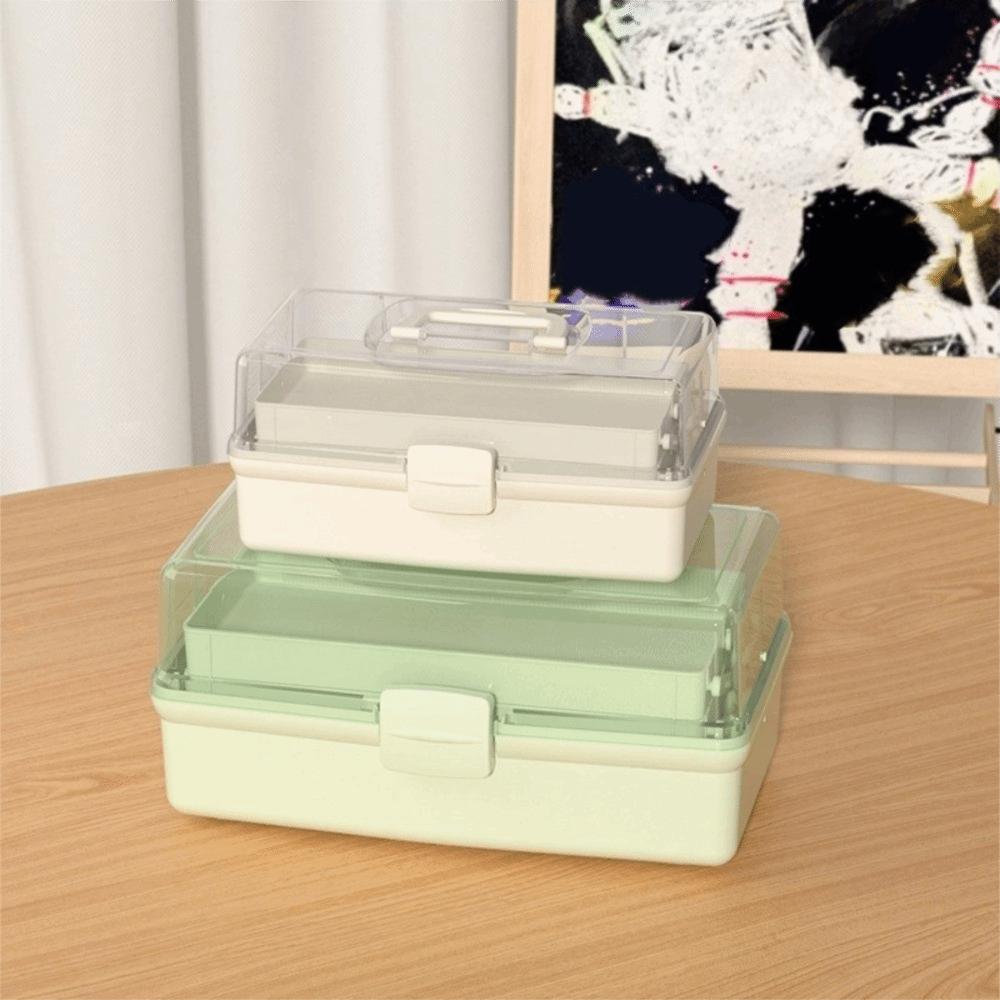 Plastic 3 Layer Storage Box Portable Tackle Box Durable Multipurpose Storage Box  Workspace Storage