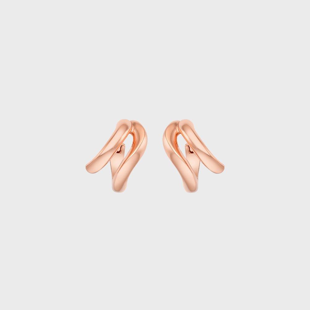 [Stonehenge] Silver Wave One-Touch Earrings Sc25A22J