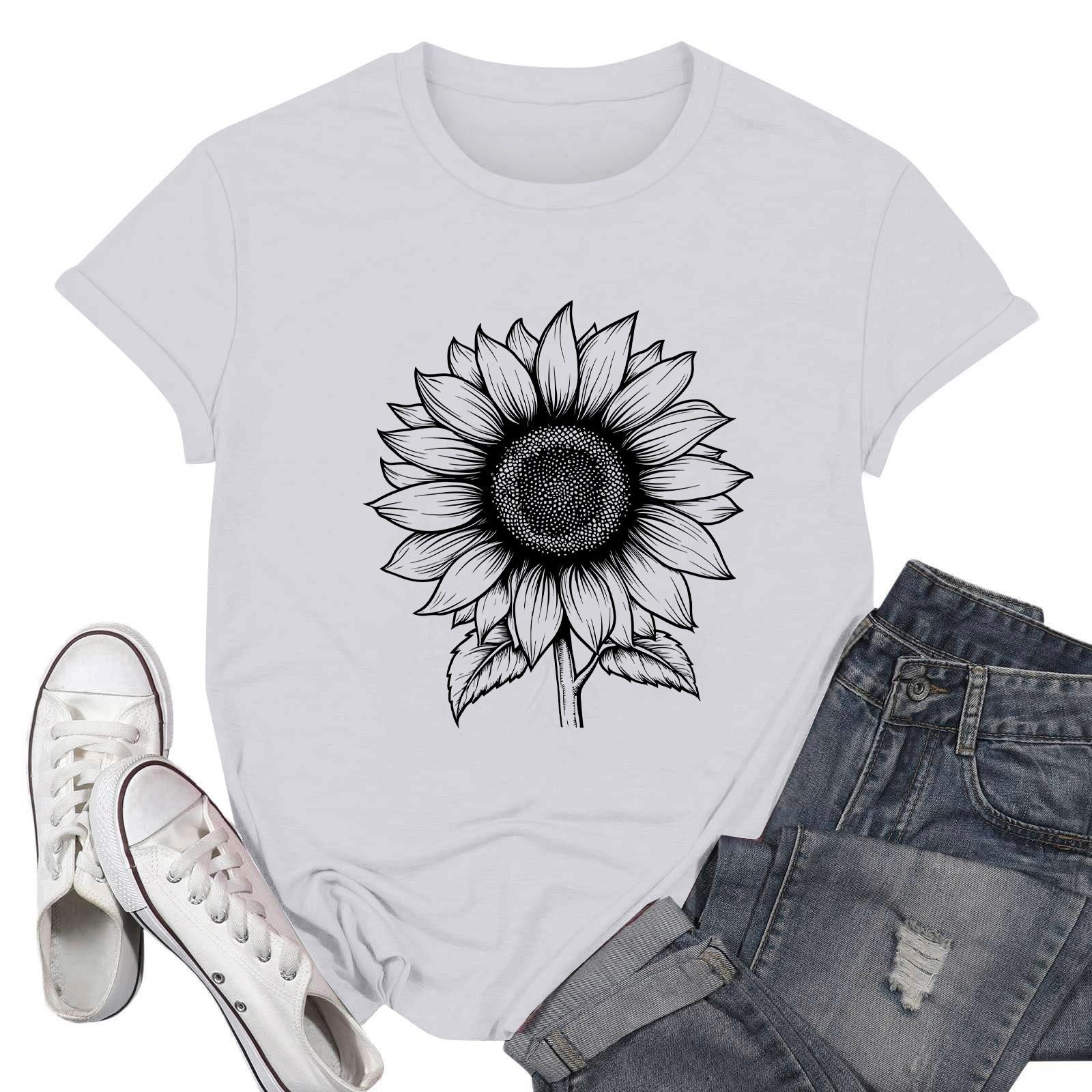 

Женские модные повседневные пуловеры с короткими рукавами и круглым вырезом с принтом S белый