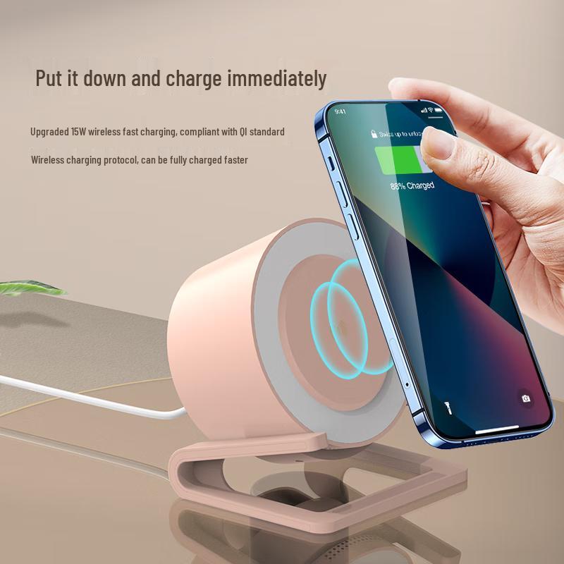 

Wireless Charging Bluetooth Speaker with Colorful Night Light