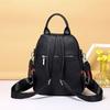 Women'S Leather Backpack Retro Black Casual Shoulder Bag Fashionable High-Value Bag