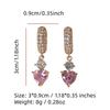 1 Paar Mode Herzform Hängeohrringe für Damen Zirkonia Ohrring Schmuck Hochzeitsparty Zubehör