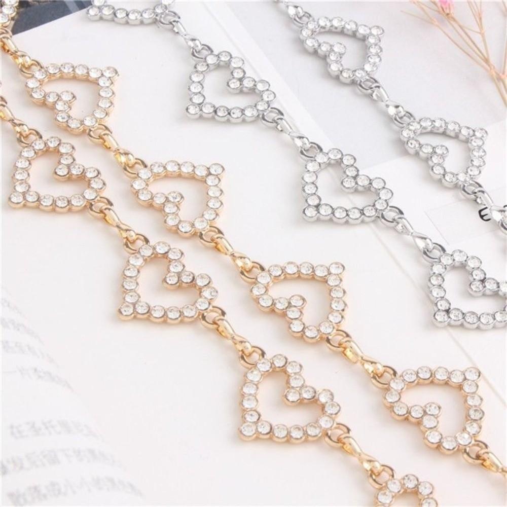 Rhinestone Body Jewelry Tassel Bikini Belly Chain Adjustable Heart Waist Chain  Female