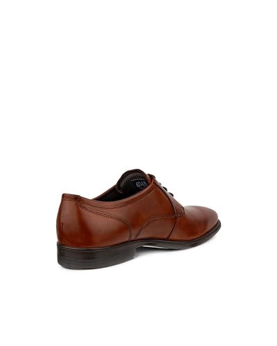 ECCO QUEENSTOWN Men's Genuine Leather Derby Shoes, 85894401053, COGNAC, Size 25.0 Cm, 3E