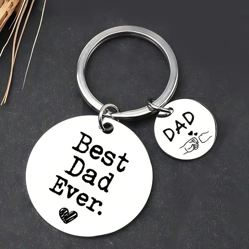 

Stainless Steel Keychain Fathers Day Gift Dad Keychain Stainless Steel Jewelry Accessory Stainless Steel Keychain for Backpack Bag Pendant 3*3CM