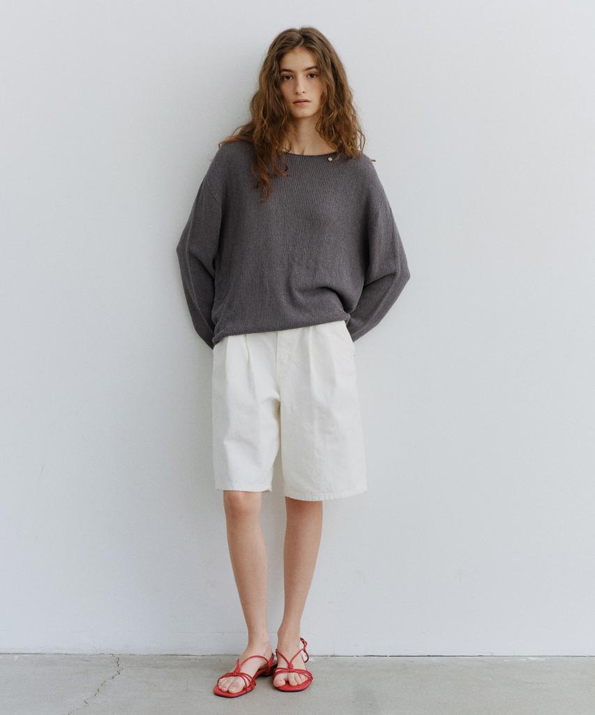 Yulago Pearl Button Boatneck Knit