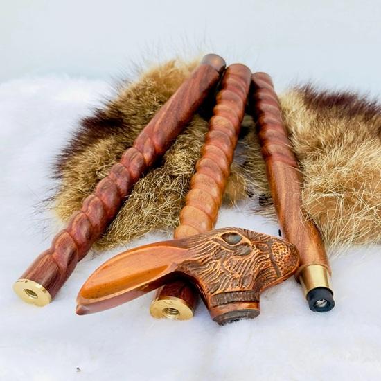91.44 Cm Walking Stick with Rabbit Head Handle, Luxury Wooden Brass Stick Best Giftsfor Men, Women