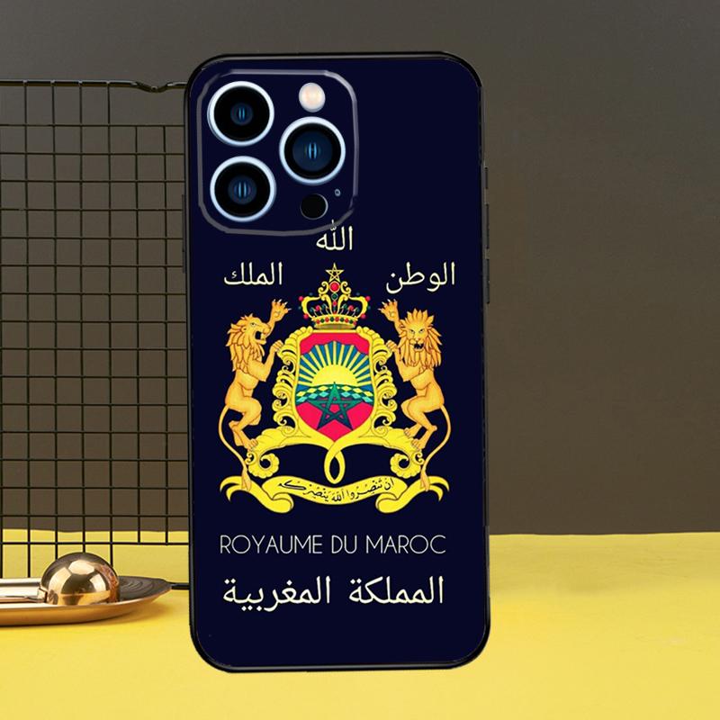 Morocco Flag Coat Of Arms Funda For iPhone 12 13 Mini 11 14 15 Pro Max XS X XR SE 2020 7 8 14 15 Plus Phone Case