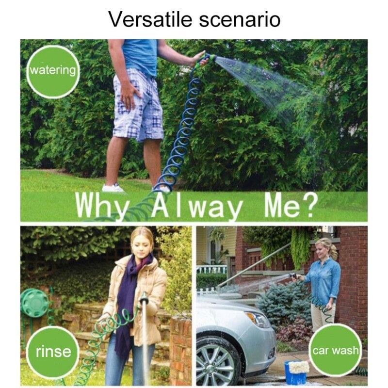 15M EVA Trädgård Teleskopisk Spiralslang Trädgårdsslang Plast Multifunktionell Biltvätt Sprutpistol Töjbar Tyg Flexibel Förlängningsbar