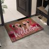 Welcome Flamingo Doormat: Washable Indoor Outdoor Entrance Carpet Rug Home Decoration Floor Mat for Front Door Hallway Bathroom