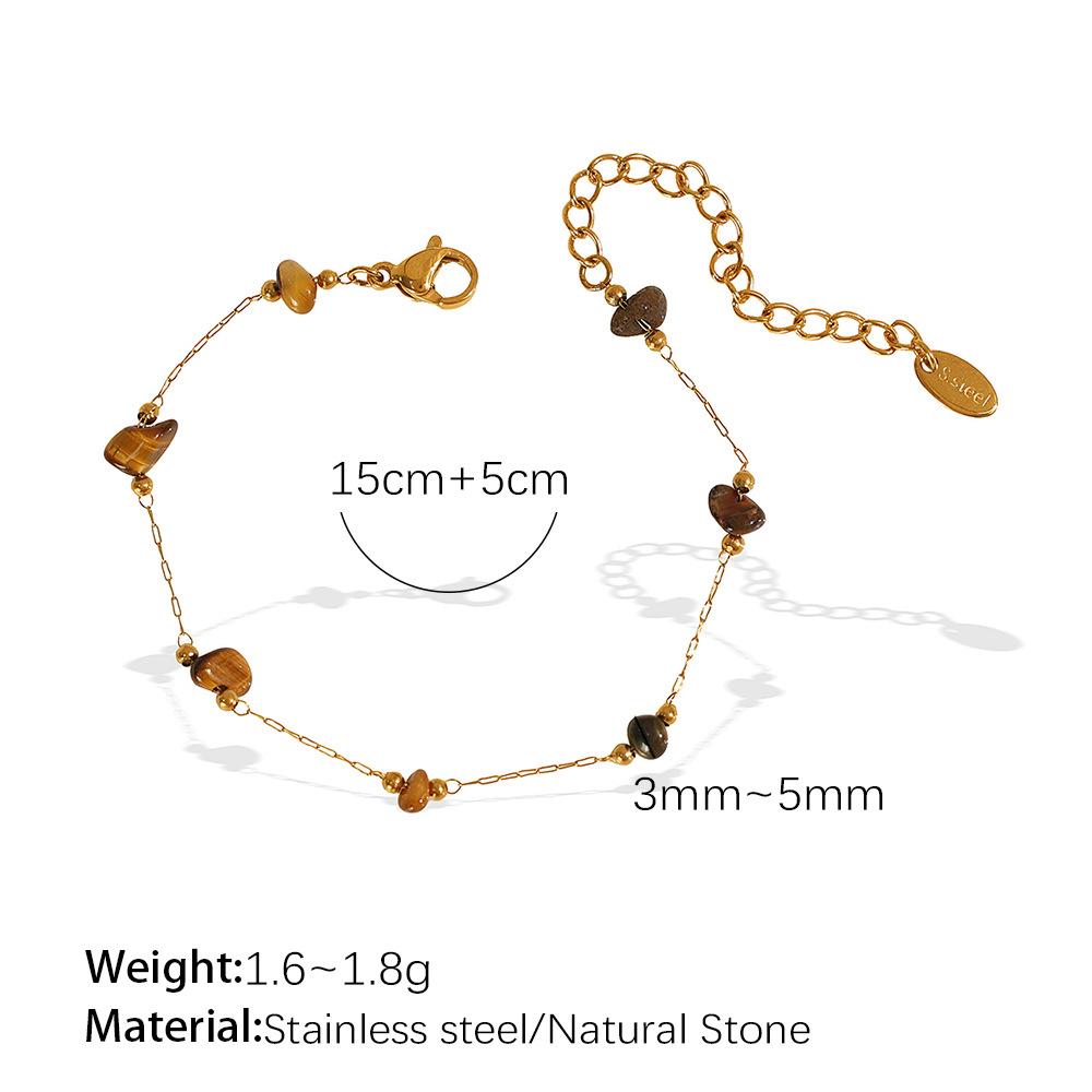 Colorful gravel boho style necklace bracelet irregular jewelry set for women
