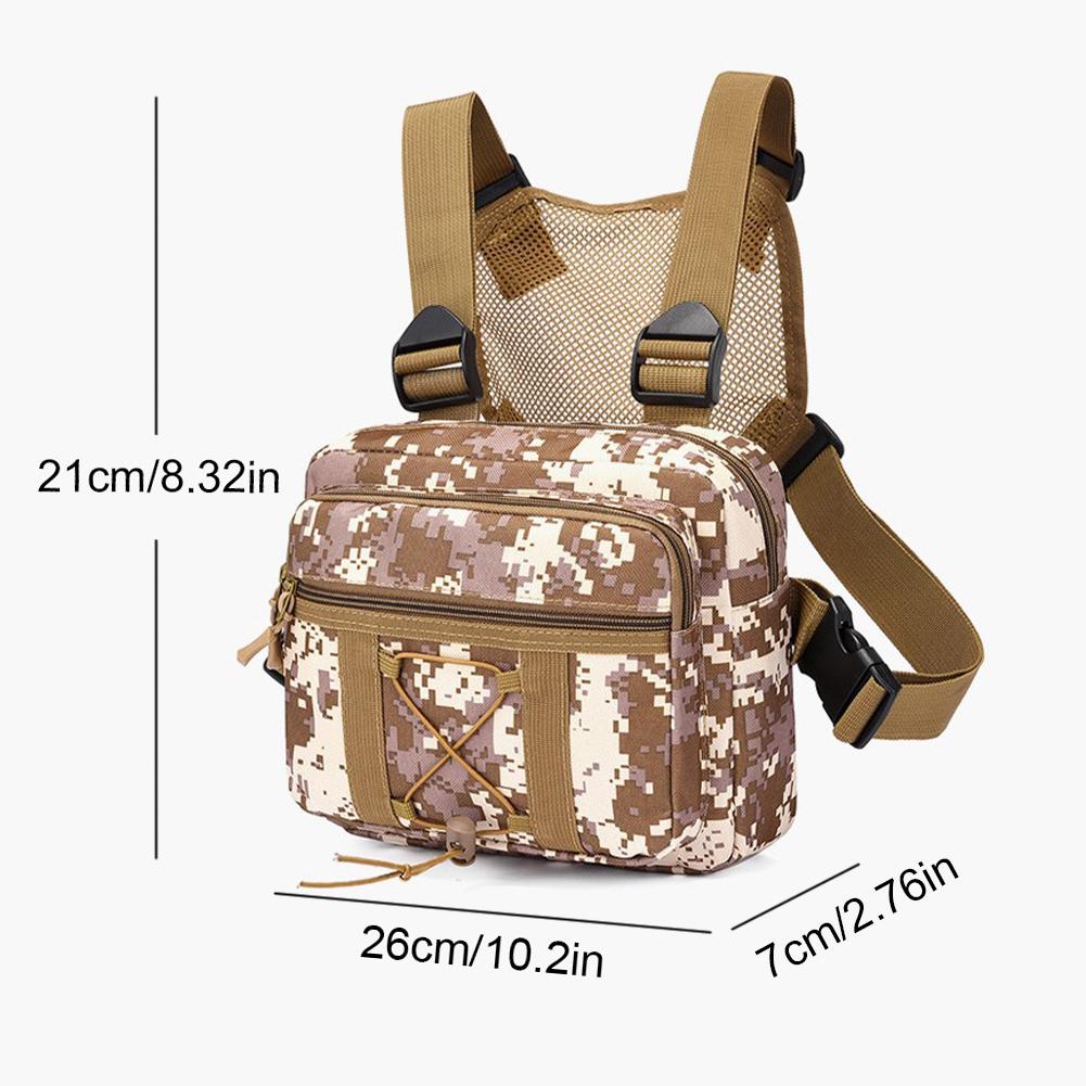 Outdoor Cycling Chest Bag Large Capacity Trendy Functional Backpack Multi Pocket Oxford Cloth Shoulder Bag Work Backpack
