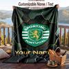 Flannel Blanket Sporting CP Print Custom Name Text Soft Throw for Sofa Bed