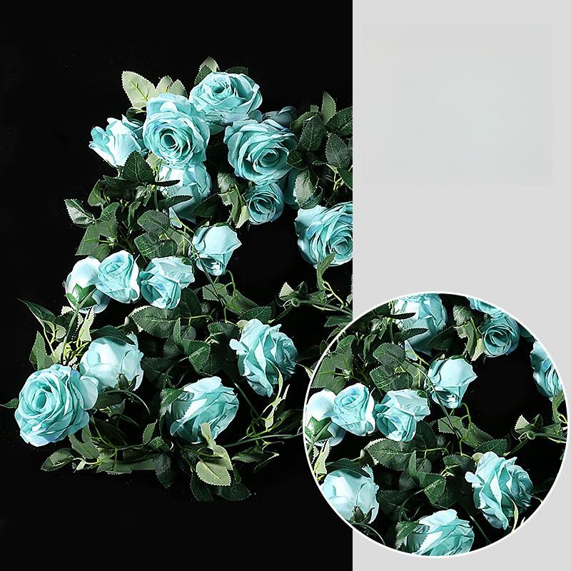 

1Pc Autumn Simulation 86.6 Inch Rose Fence Hanging Flower Rattan for Outdoor Yard Patio Garden Home Holiday Party Decoration