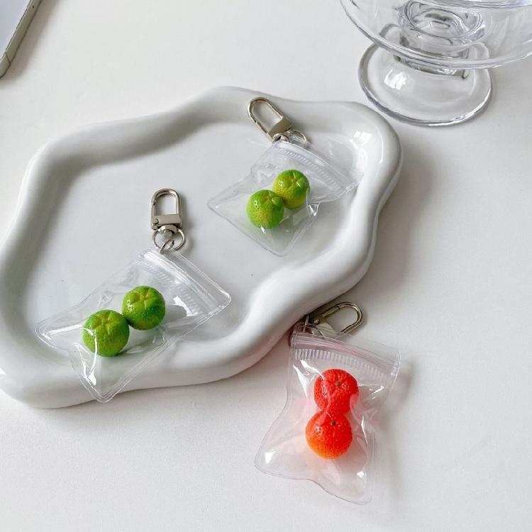 Adorable Citrus Fruit Key Ring Orange Keychain Alloy Materials Lovely Jewelry Perfect For Keys Or Phone Accessories