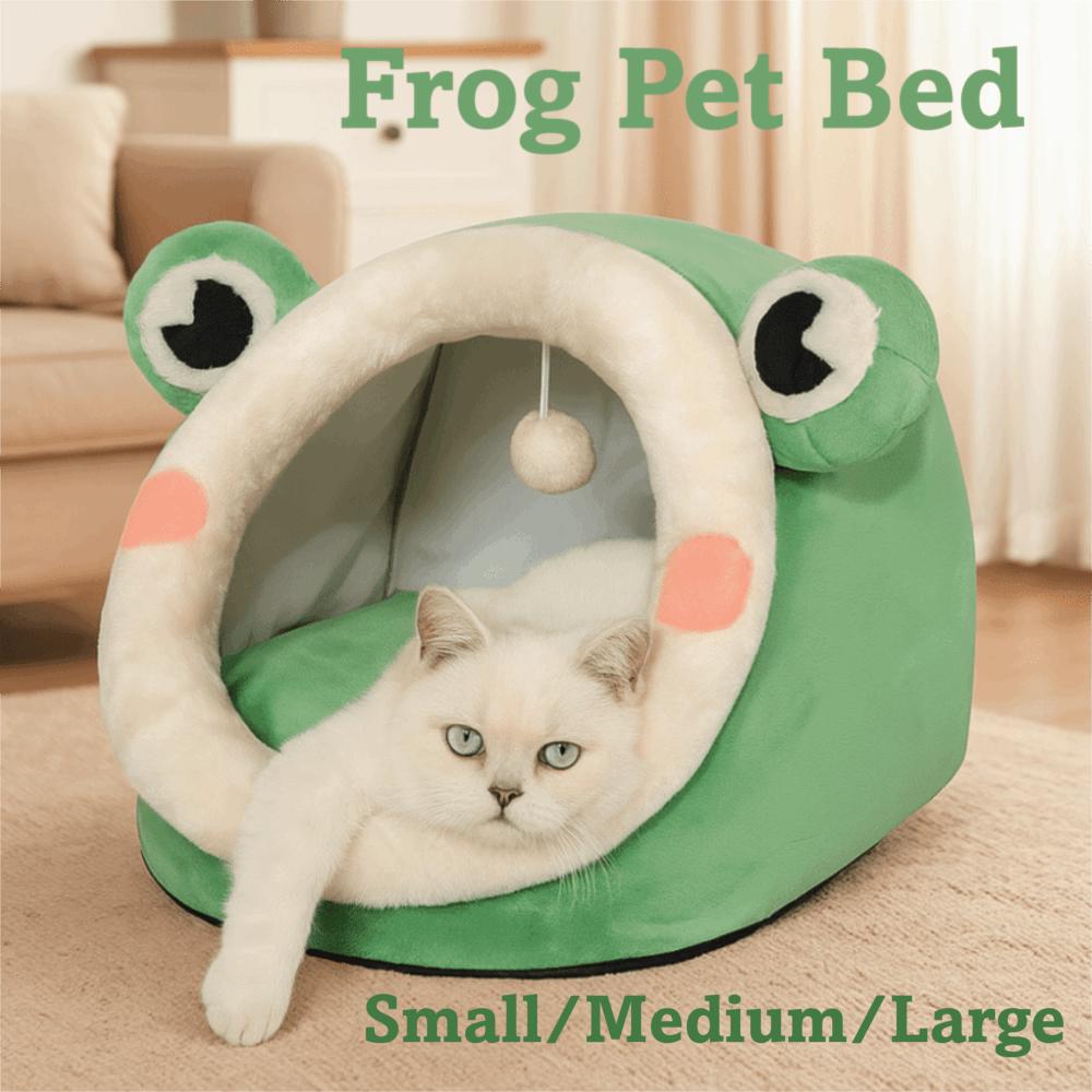 Comfort Pet House Green Frog Sleeping Nest Bed Cute Cat Dog Bed  For Puppy Kitten