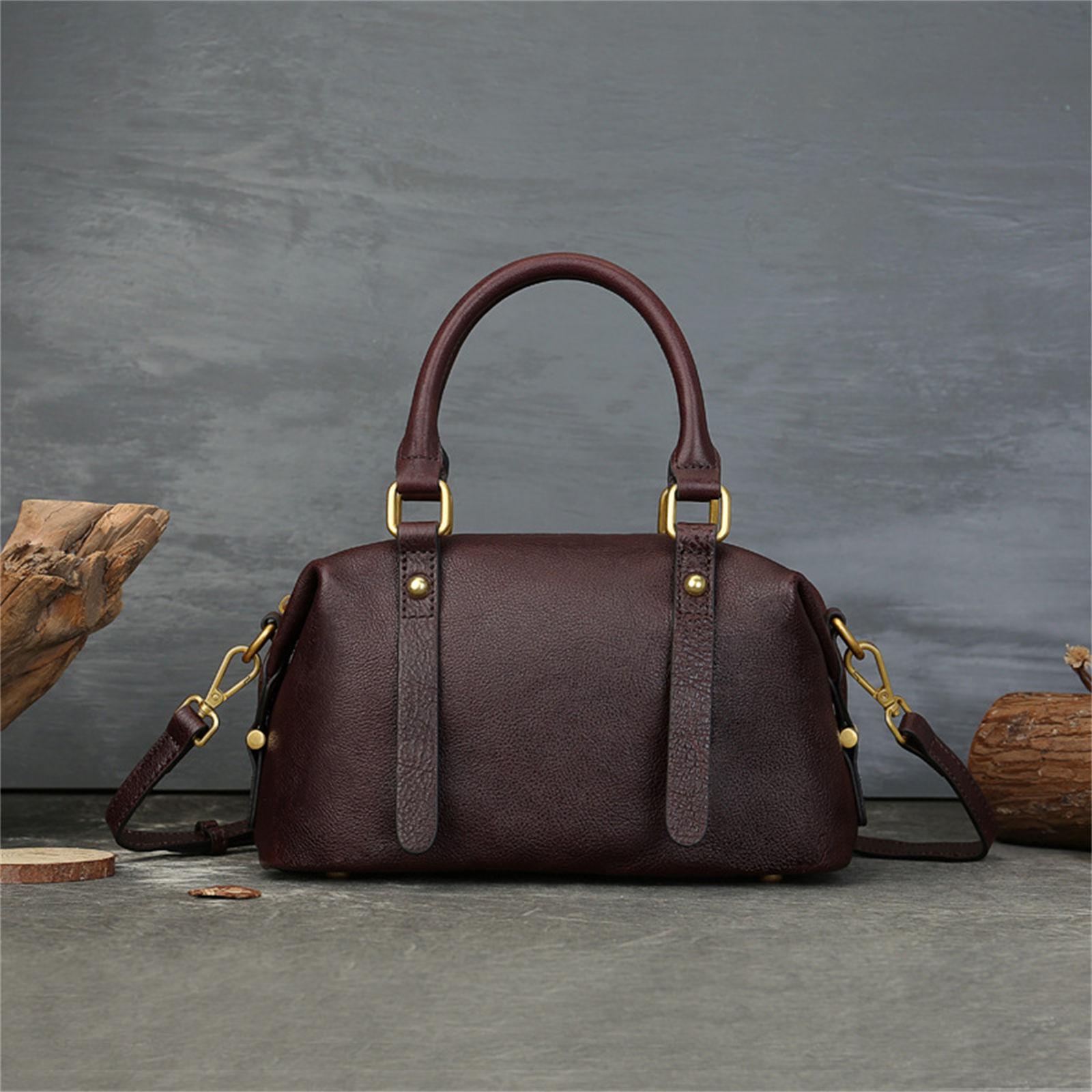 

Сумки из натуральной кожи для женщин Модная наплечная сумка Винтажный дизайн Сумки-подушки Кошелек Сумка для телефона 26*16*12cm кофейный