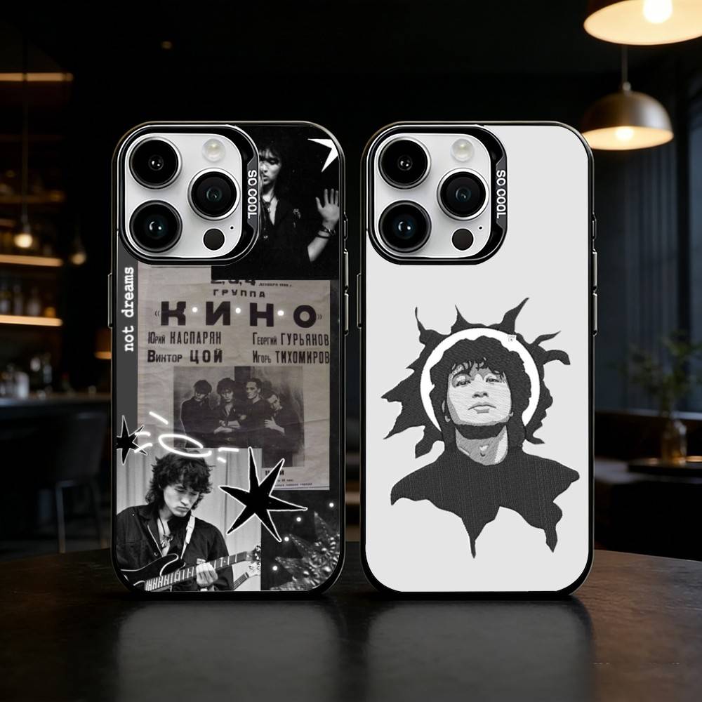 Russia R-Rock Band Viktor Tsoi Phone Case For iPhone 17,16,15,14,13,12,11,Pro Max,Plus Candy Silver Cover