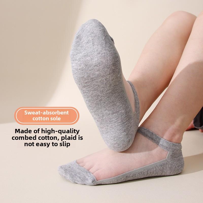 5 Pairs Socks Women Spring and Summer Crystal Stockings Boneless Breathable Crystal Stockings Invisible Socks