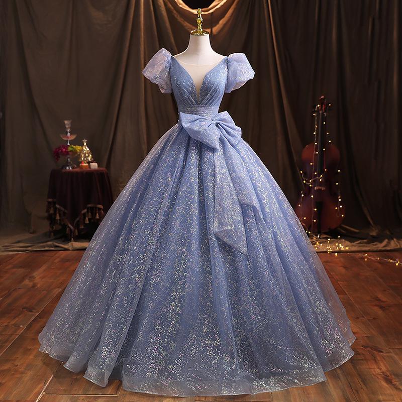 Blue evening dress dress women`s 1011