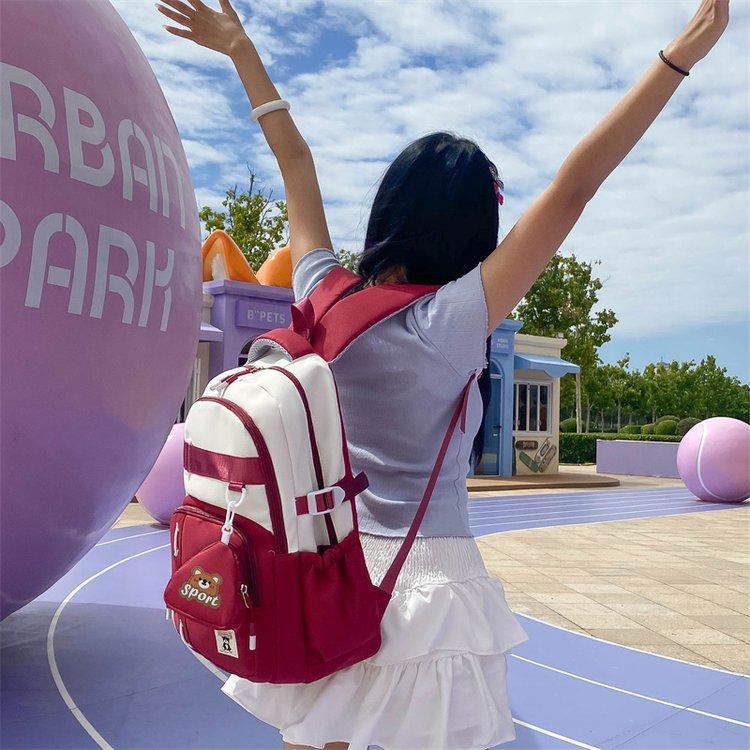 Schoolbag Korean version ins style high value large capacity schoolbag female junior high school high school student college student lightweight