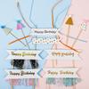 Mini Birthday Hat & Banner Cake Decorations - Internet Celebrity Style Baking Accessories