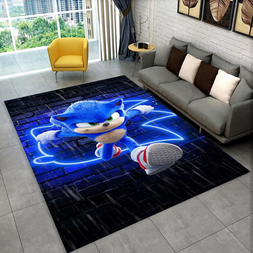 3D S-Sonics Game Cartoon Rug Carpet for Living Room Bedroom Decor,kids Play Non-slip Decoration for Sofa Doormat Christmas Gift