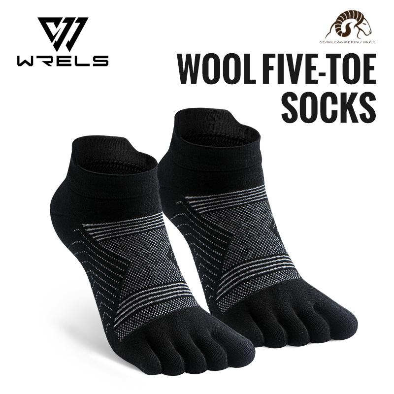 

WRELS Outdoor Merino wool socks for men and women Running Sport Shock absorbing Merino Quick dry deodorant sports socks L чёрный
