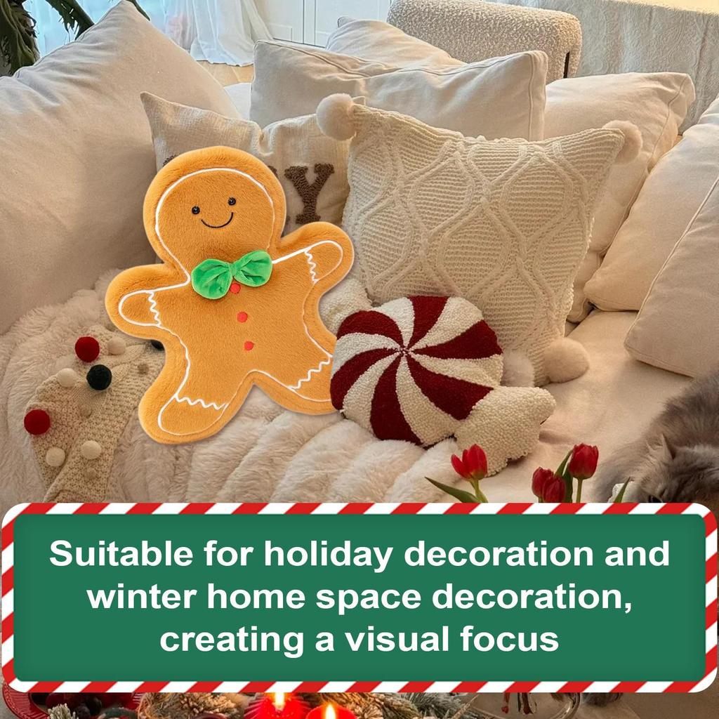 Christmas Pillows Plush Christmas Tree Gingerbread Cushion Couch Lumbar Pillows For Interior Designers Bedroom Office Study Bed
