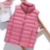 2024 Women's Lightweight Korean Style Padded Down Sleeveless Vest - Short Stand Collar, Plus Size Trendy Outerwear
